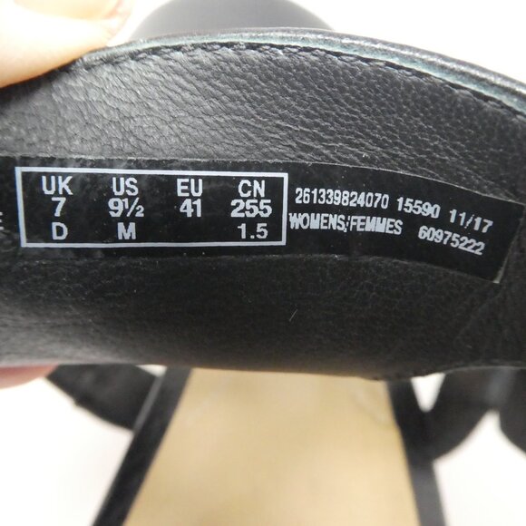 Clarks Deloria Kay Black Leather Open Toe Ankle Strap Heeled Sandals - Picture 13 of 13